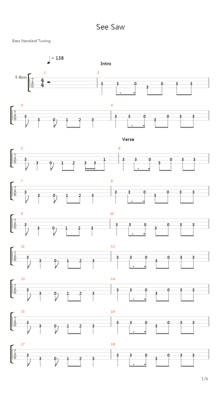 See Saw吉他谱