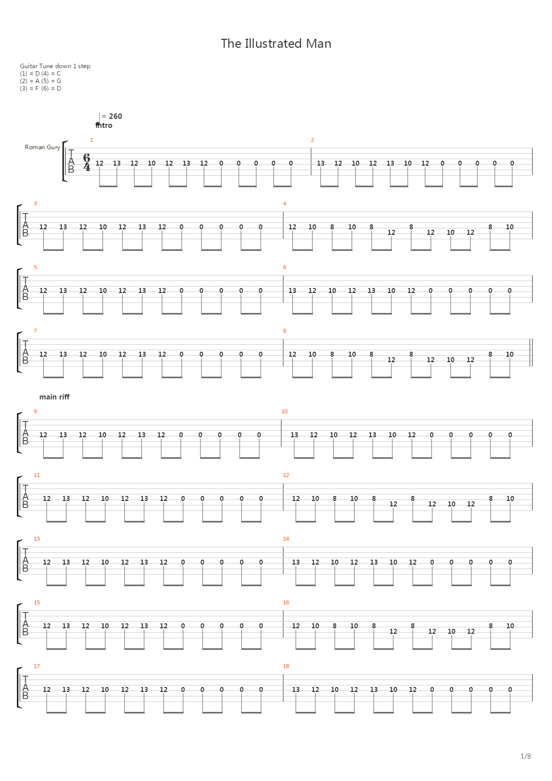 The Illustrated Man吉他谱