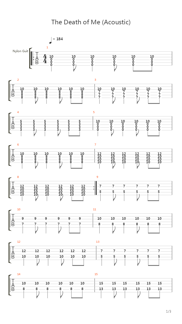 The Death Of Me吉他谱