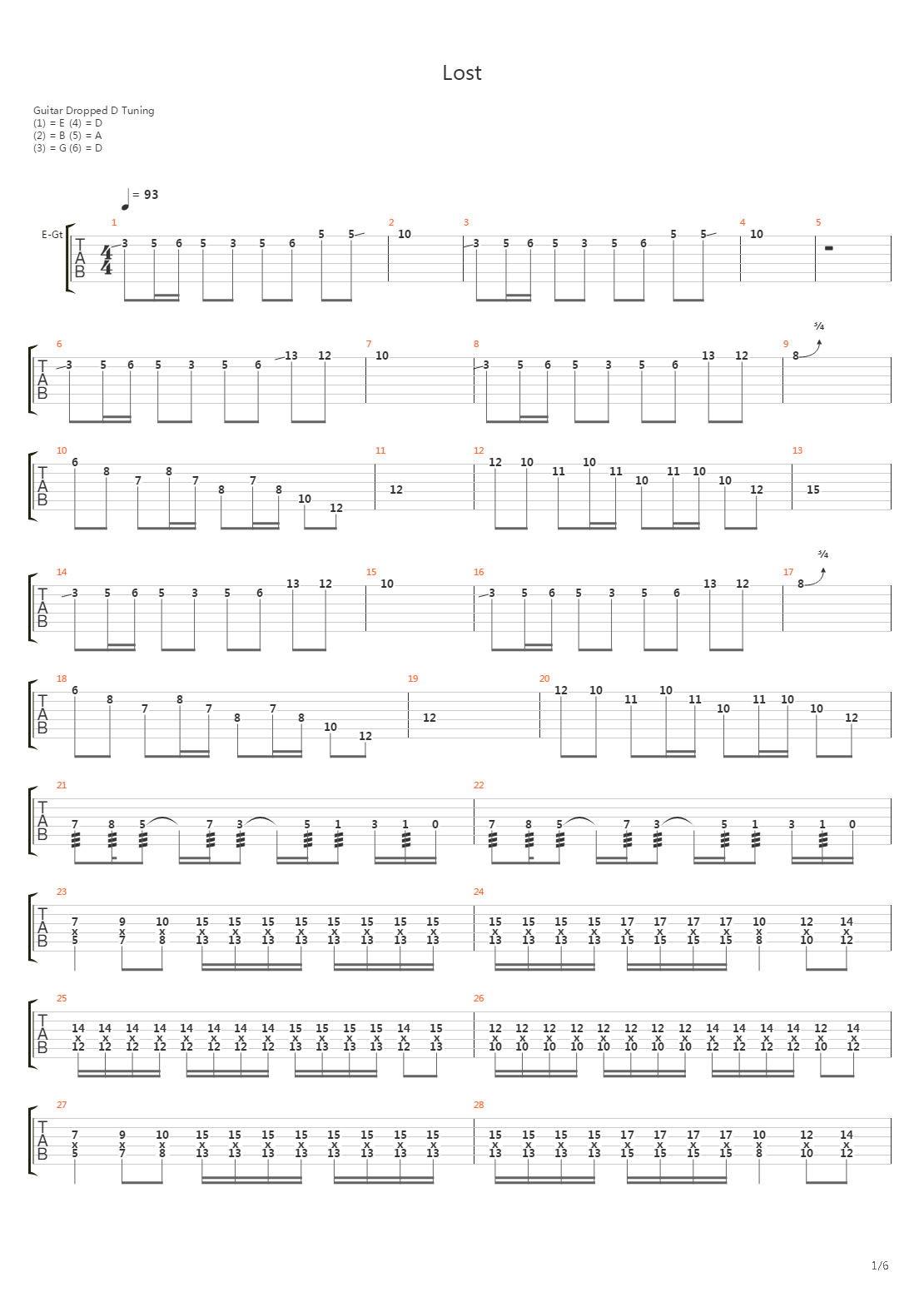 Lost吉他谱