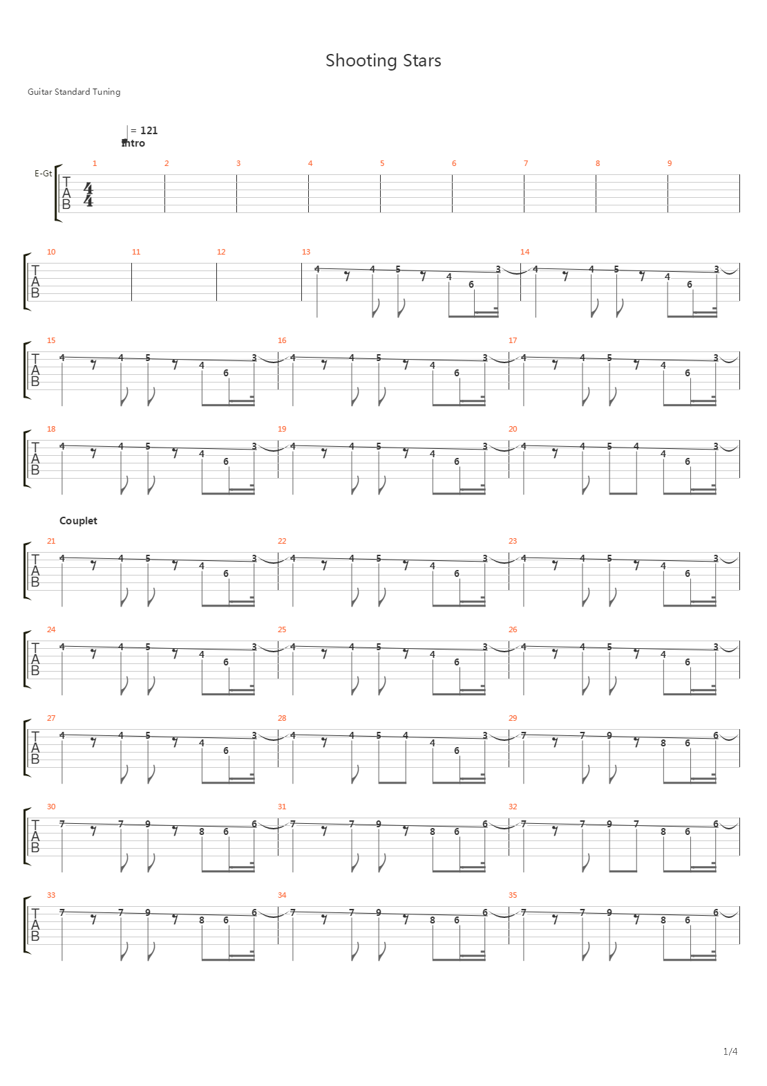 Shooting Stars吉他谱
