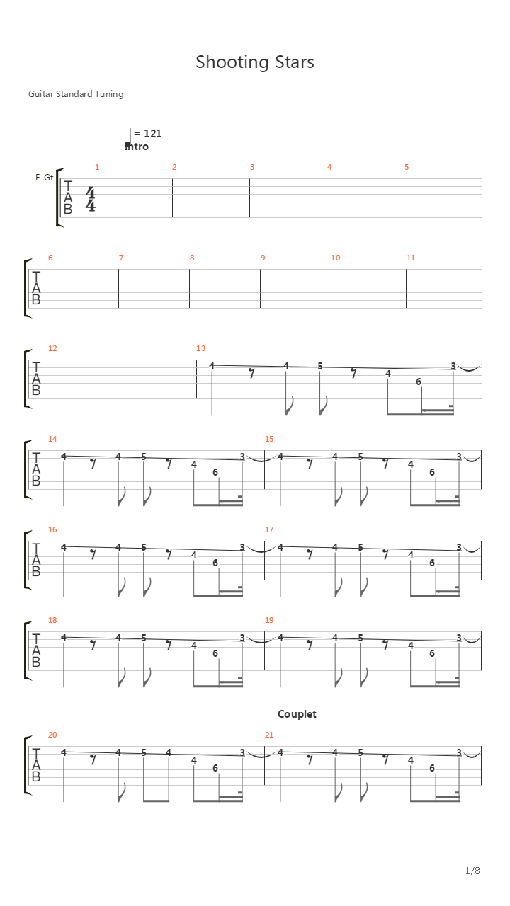Shooting Stars吉他谱