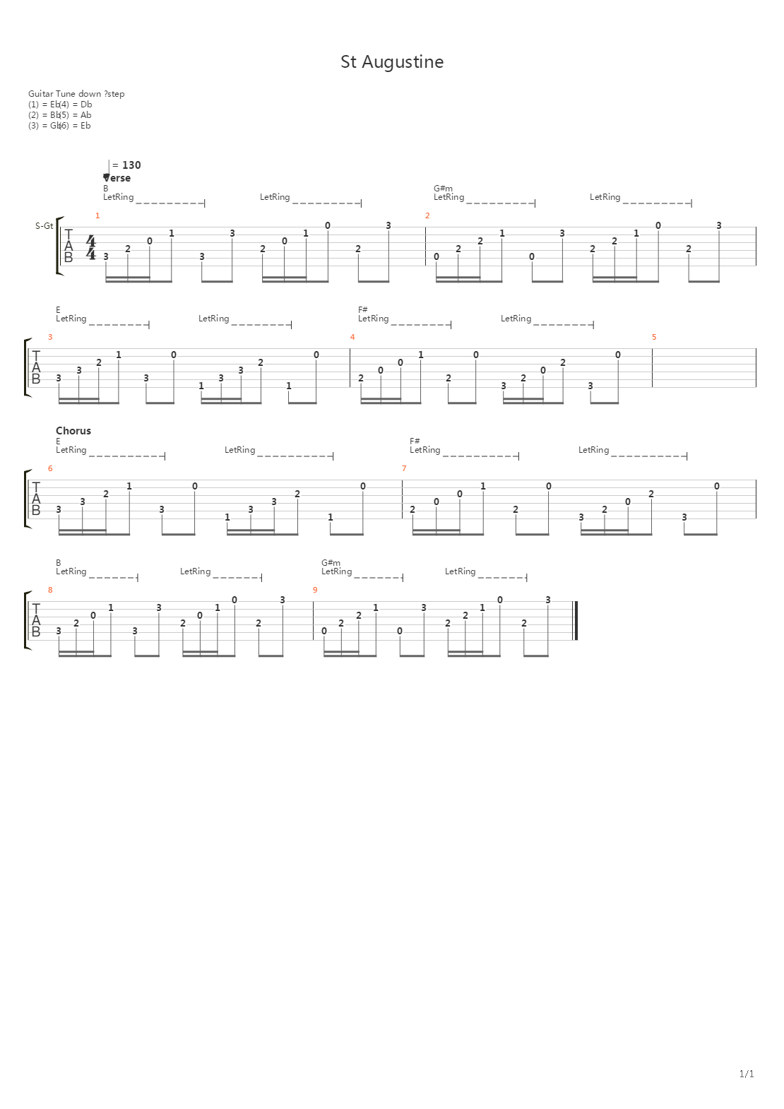 St Augustine吉他谱