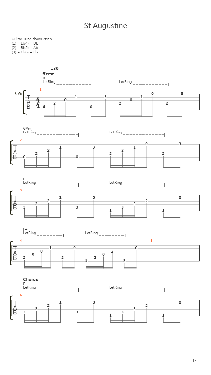 St Augustine吉他谱