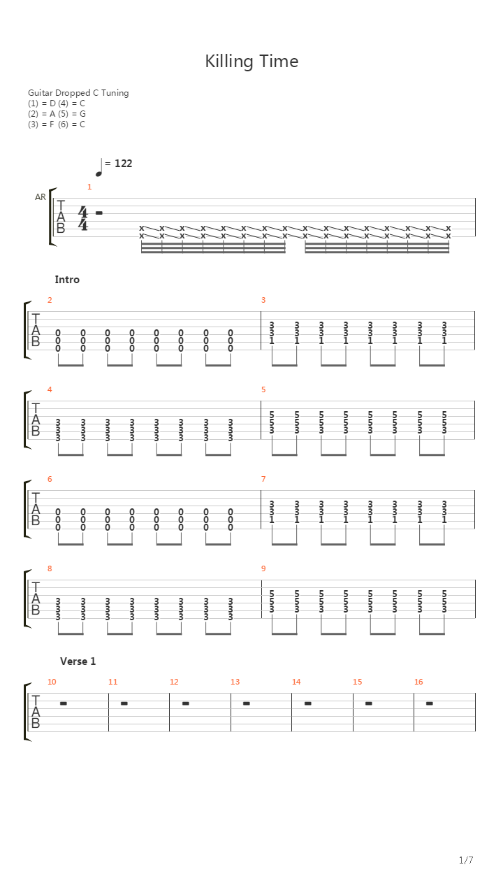 Killing Time吉他谱