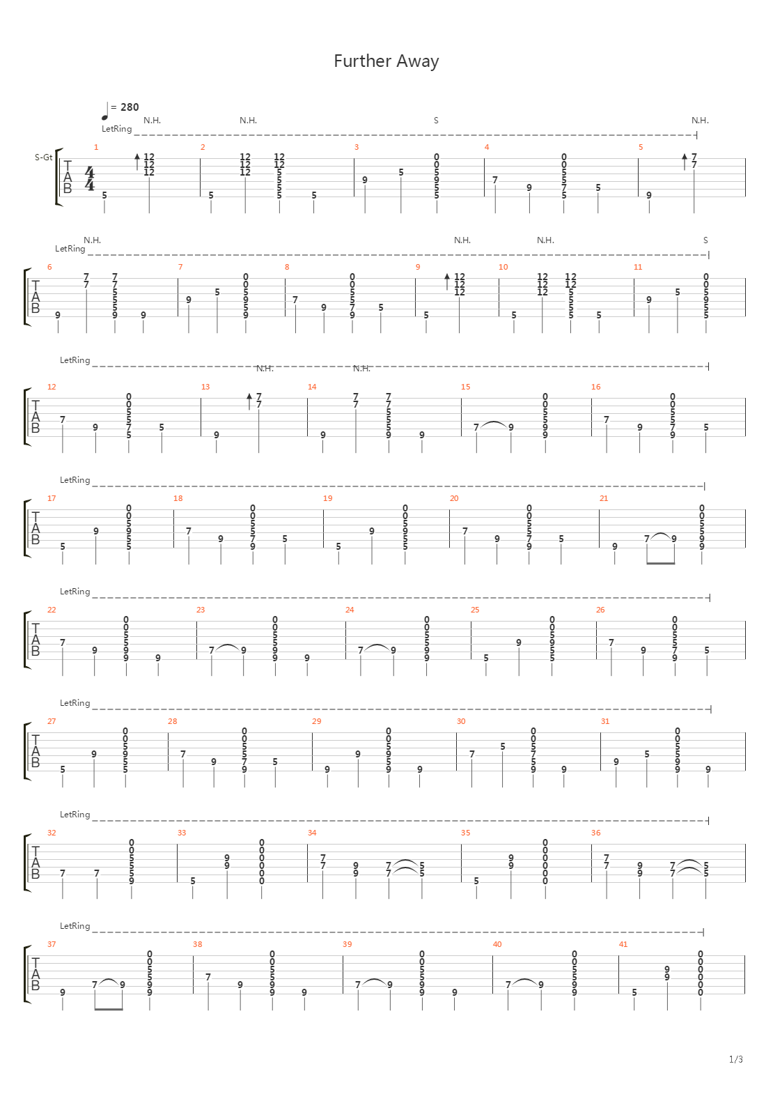 Further Away吉他谱