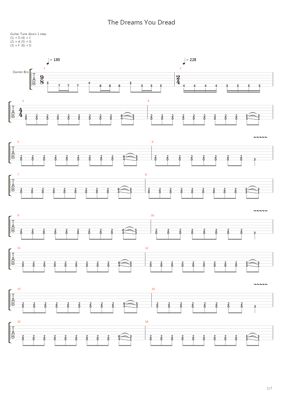 The Dreams You Dread吉他谱