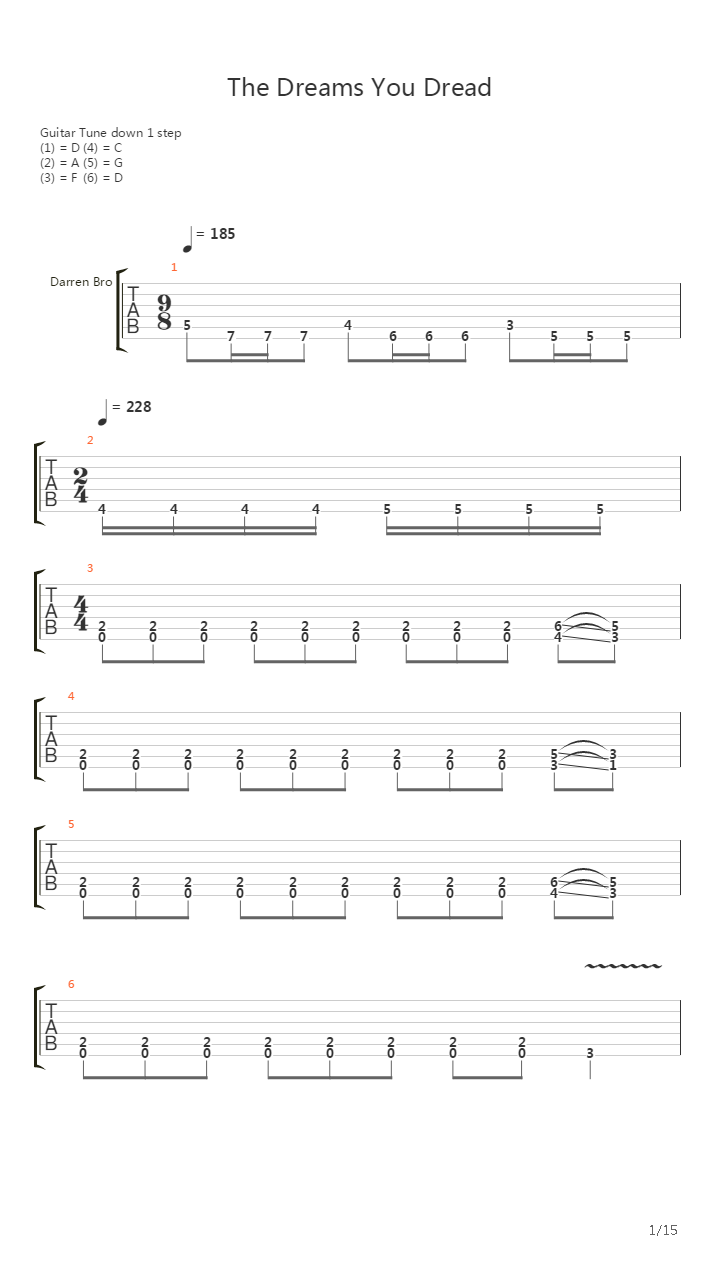 The Dreams You Dread吉他谱