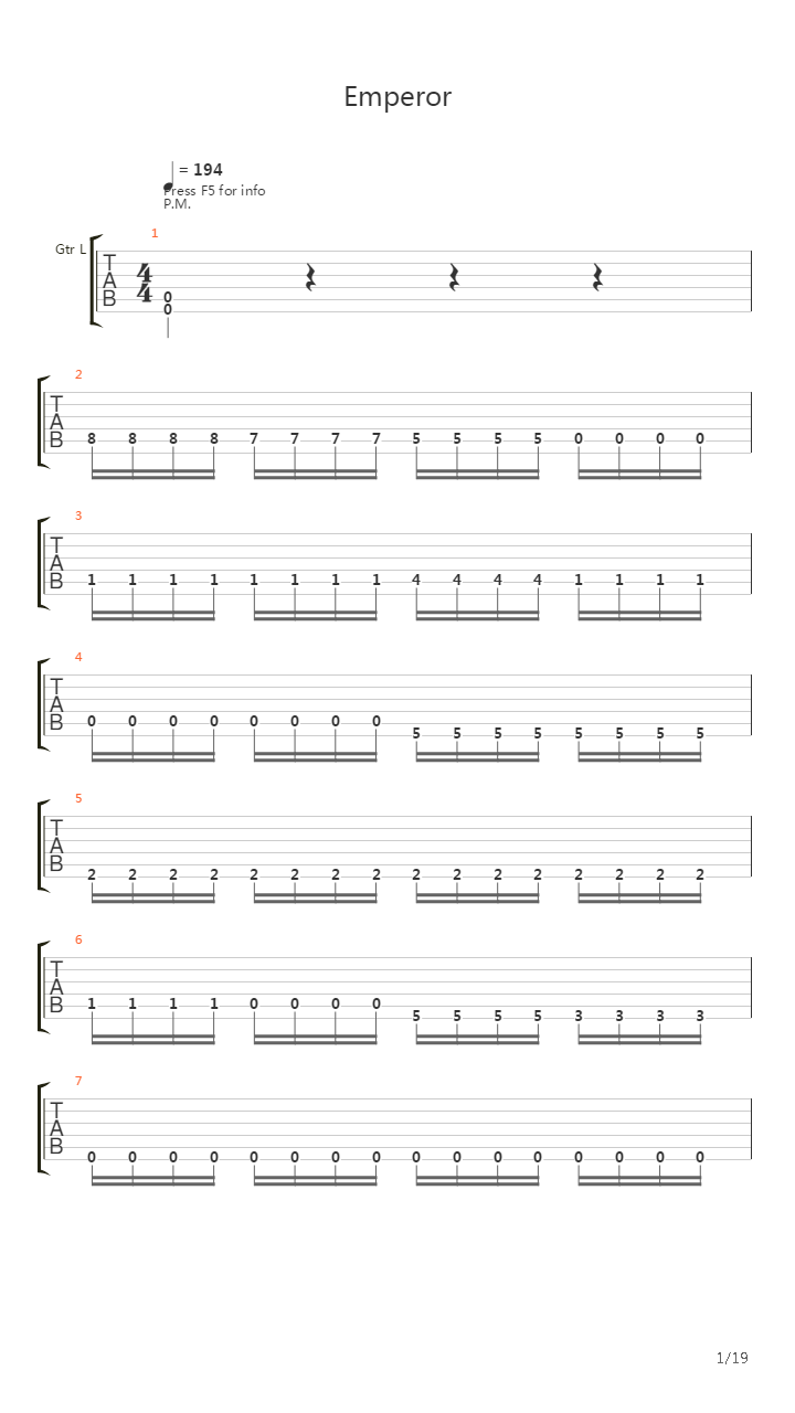 Emperor吉他谱