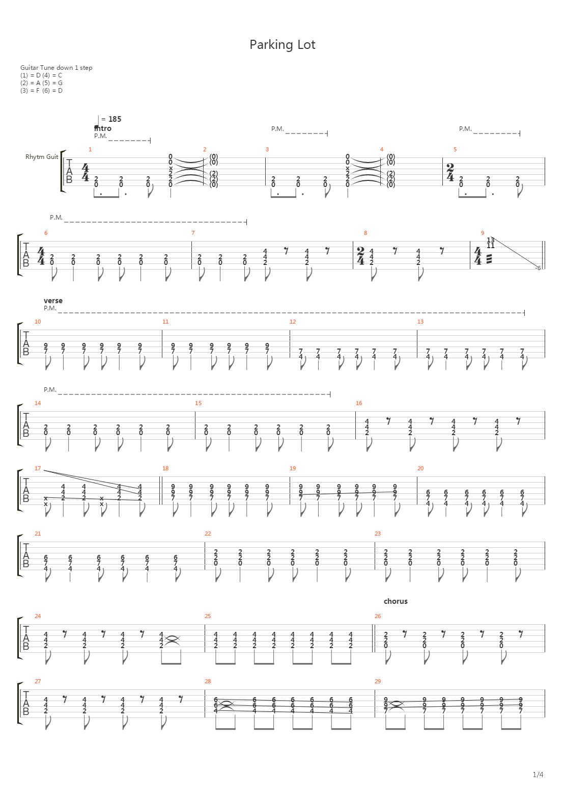 Parking Lot吉他谱