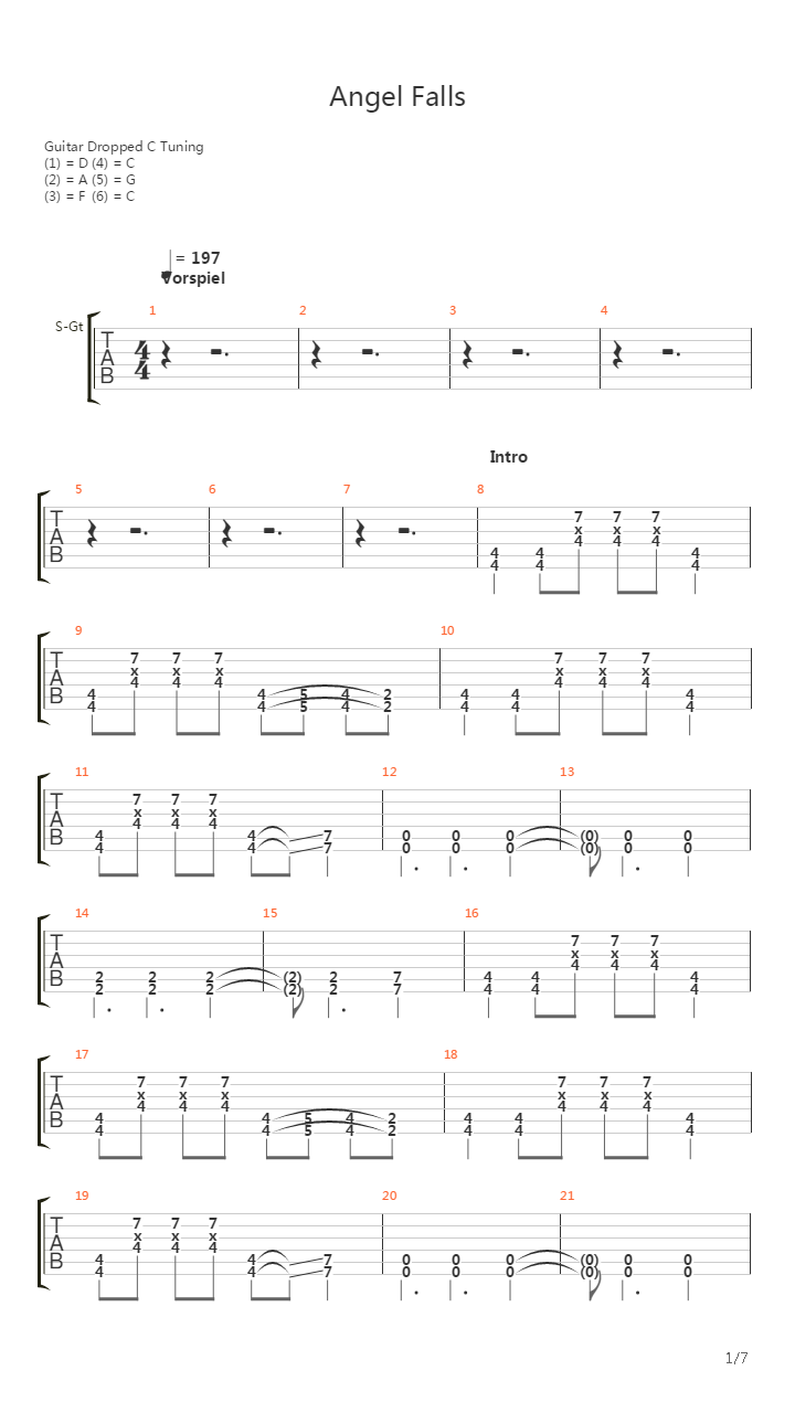 Angels Fall吉他谱