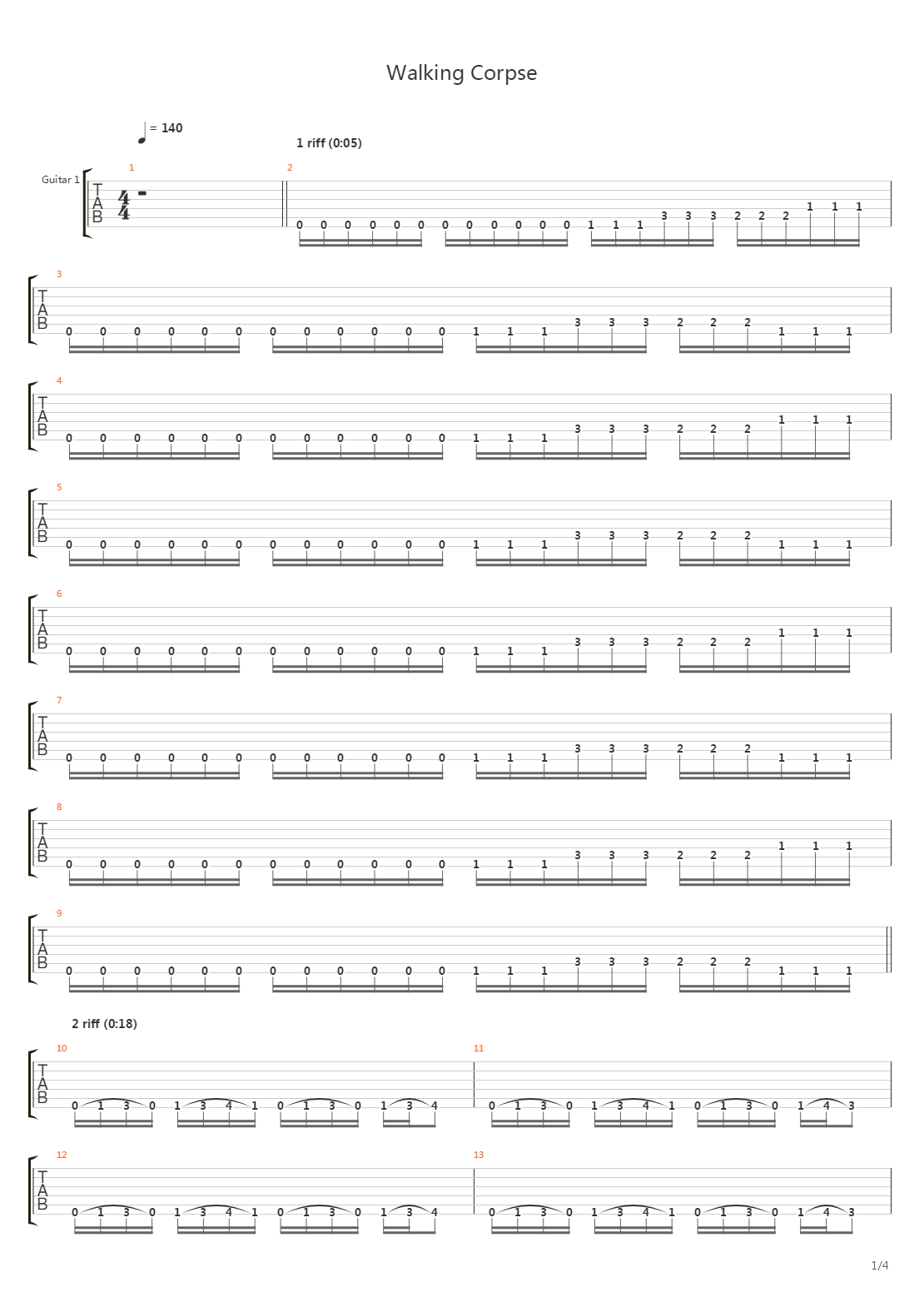 Walking Corpse吉他谱