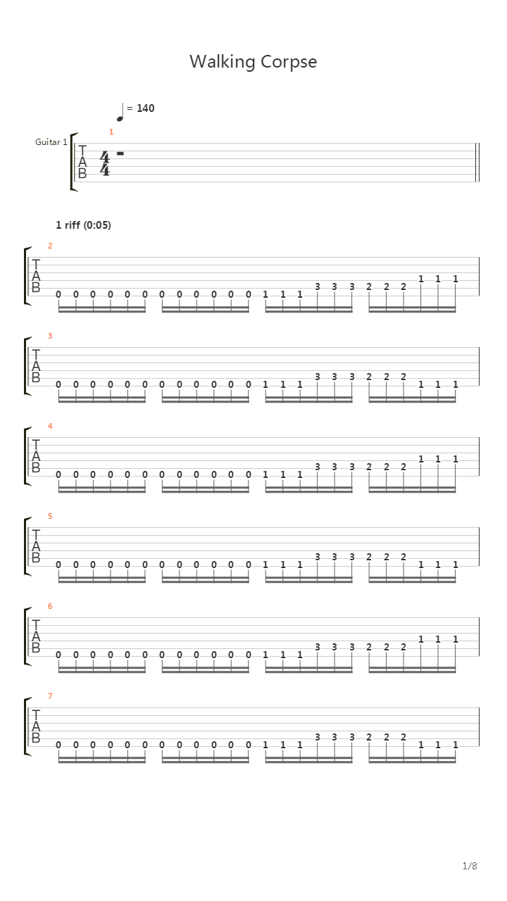 Walking Corpse吉他谱