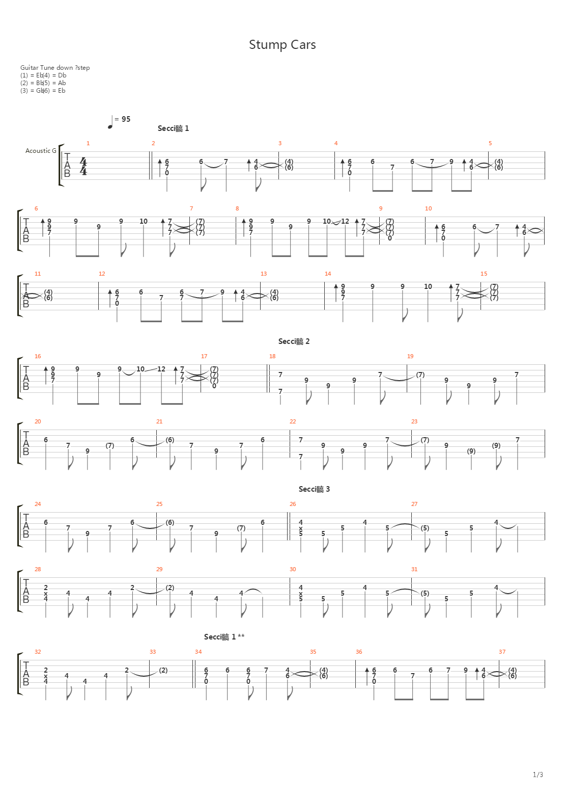 Stump Cars吉他谱