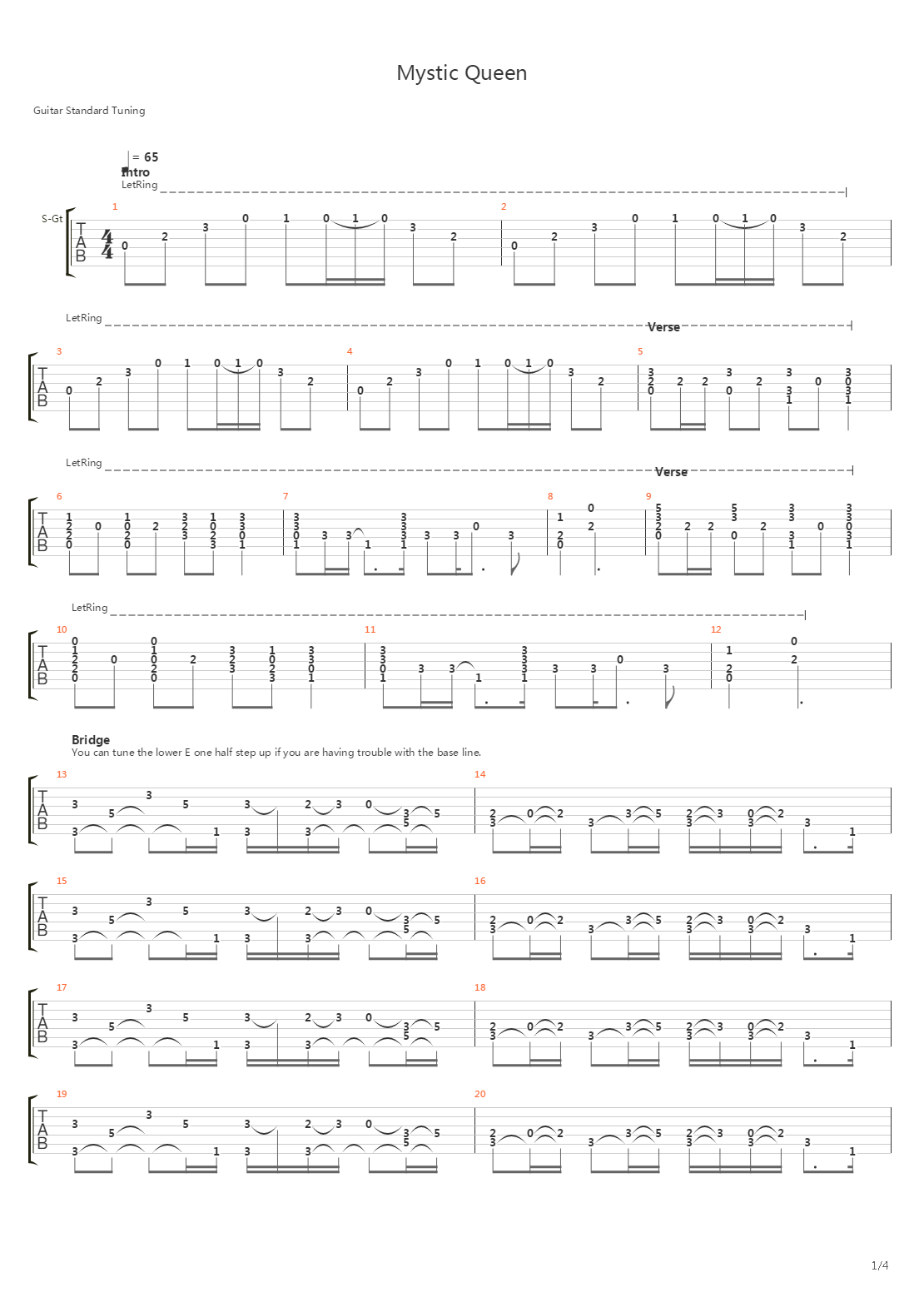 Mystic Queen吉他谱