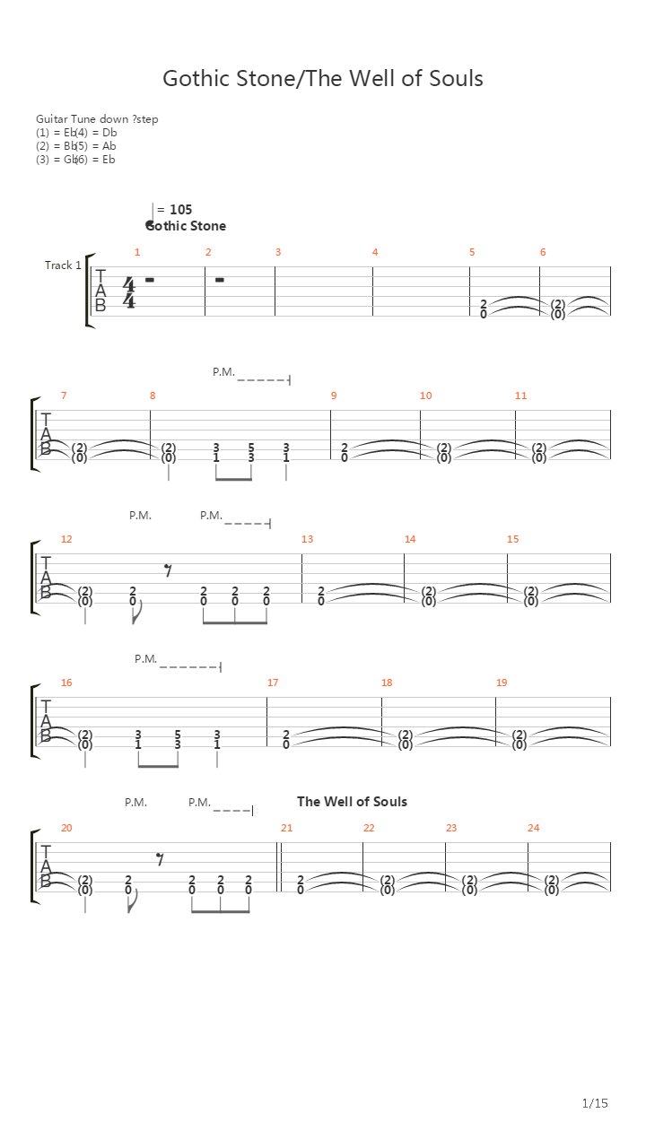 Gothic Stonethe Well Of Souls吉他谱