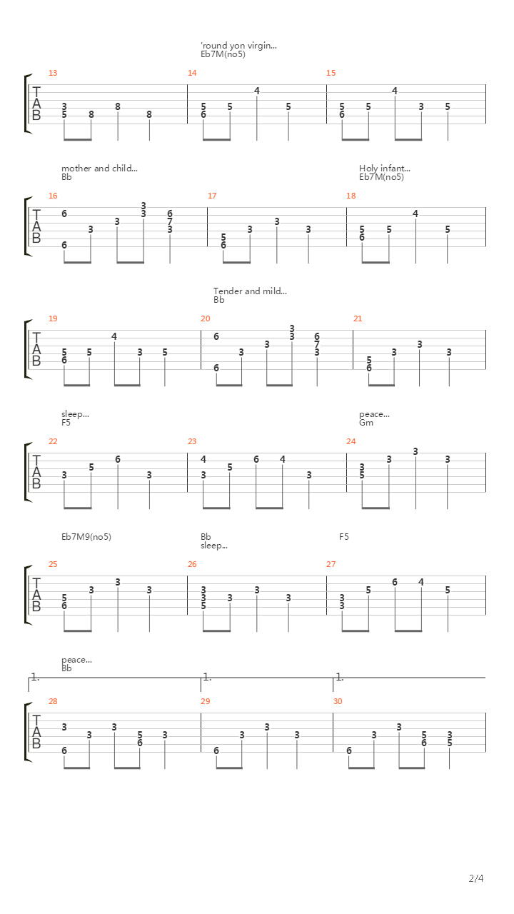 Silent Night吉他谱