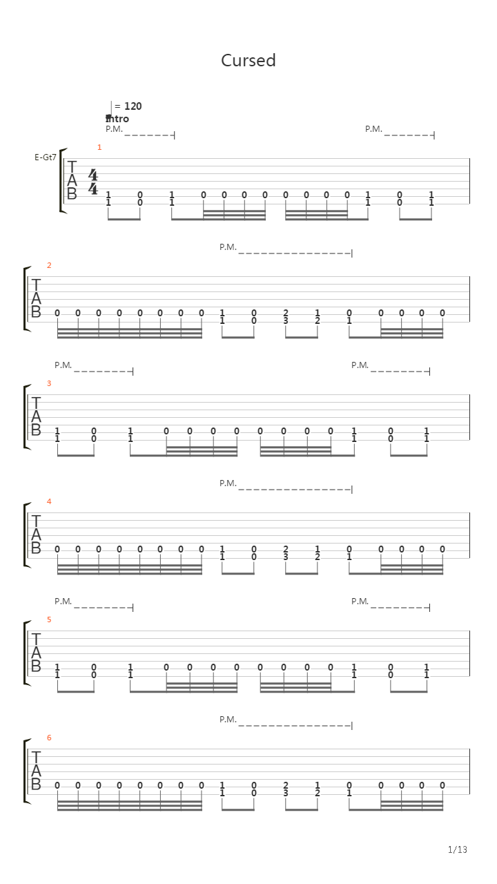 Cursed吉他谱
