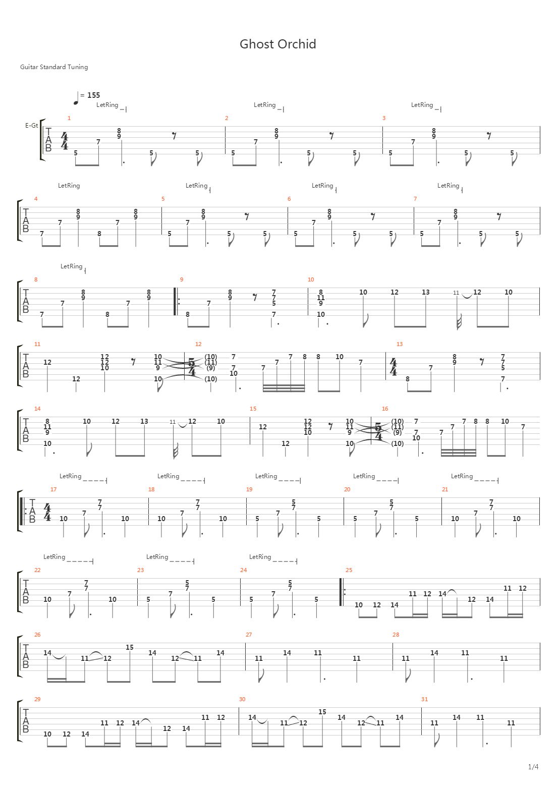 Ghost Orchid吉他谱