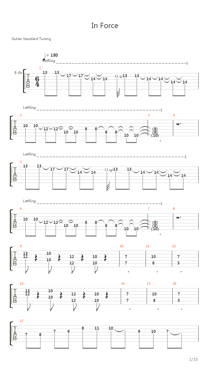 In Force吉他谱