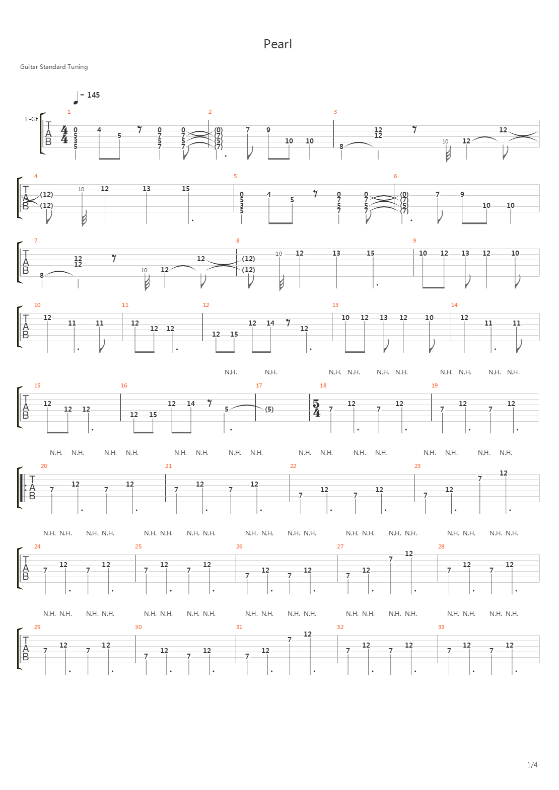 Pearl吉他谱