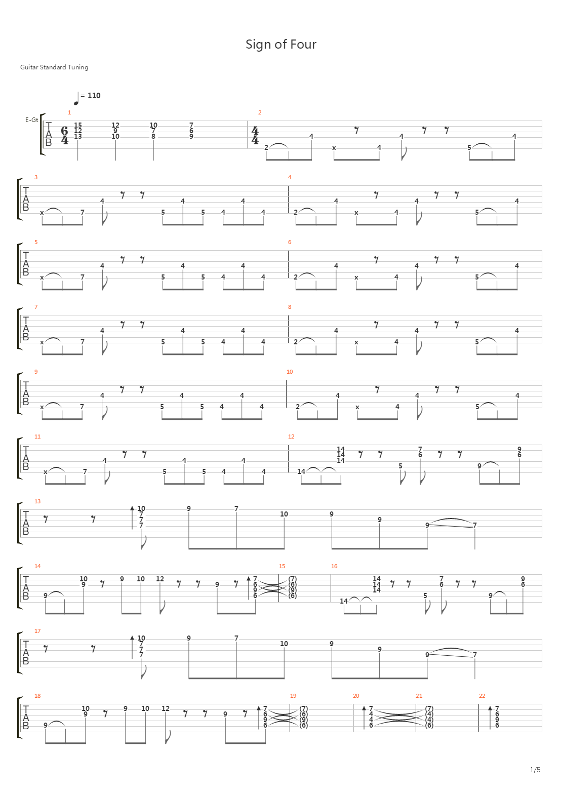 Sign Of Four吉他谱