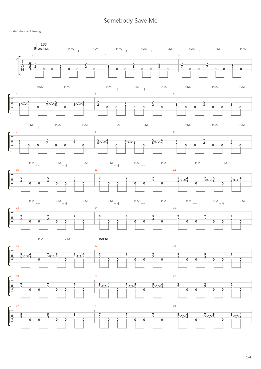 Somebody Save Me吉他谱