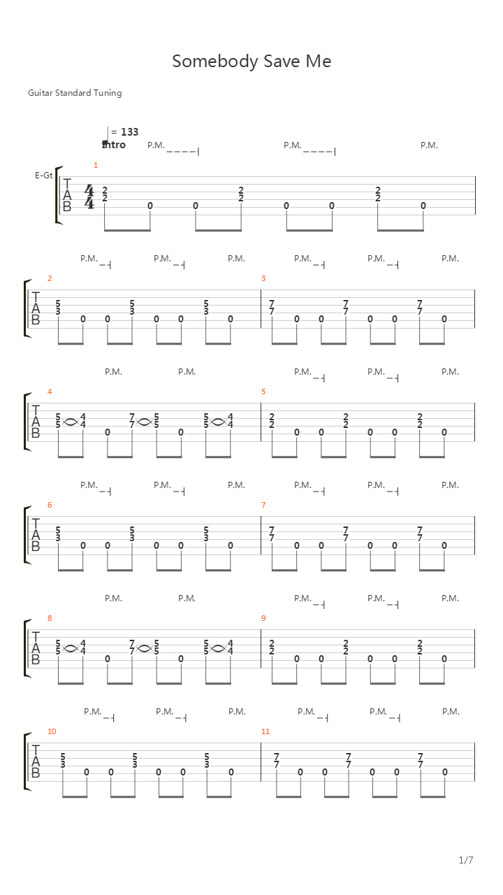 Somebody Save Me吉他谱