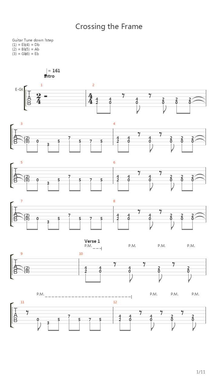 Crossing The Frame吉他谱