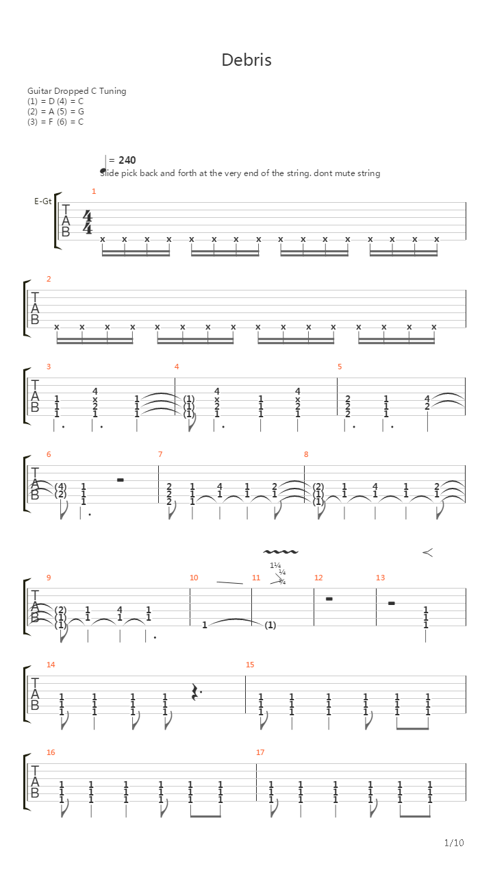 Debris吉他谱
