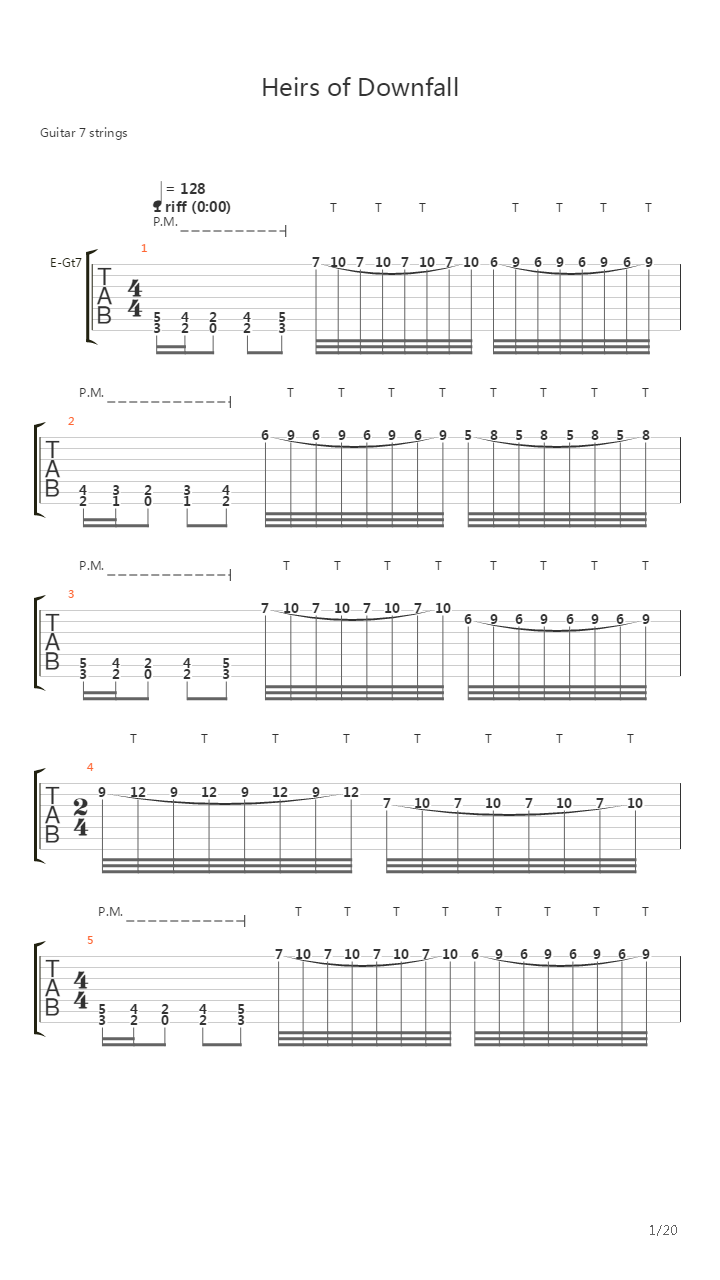 Heirs Of Downfall吉他谱