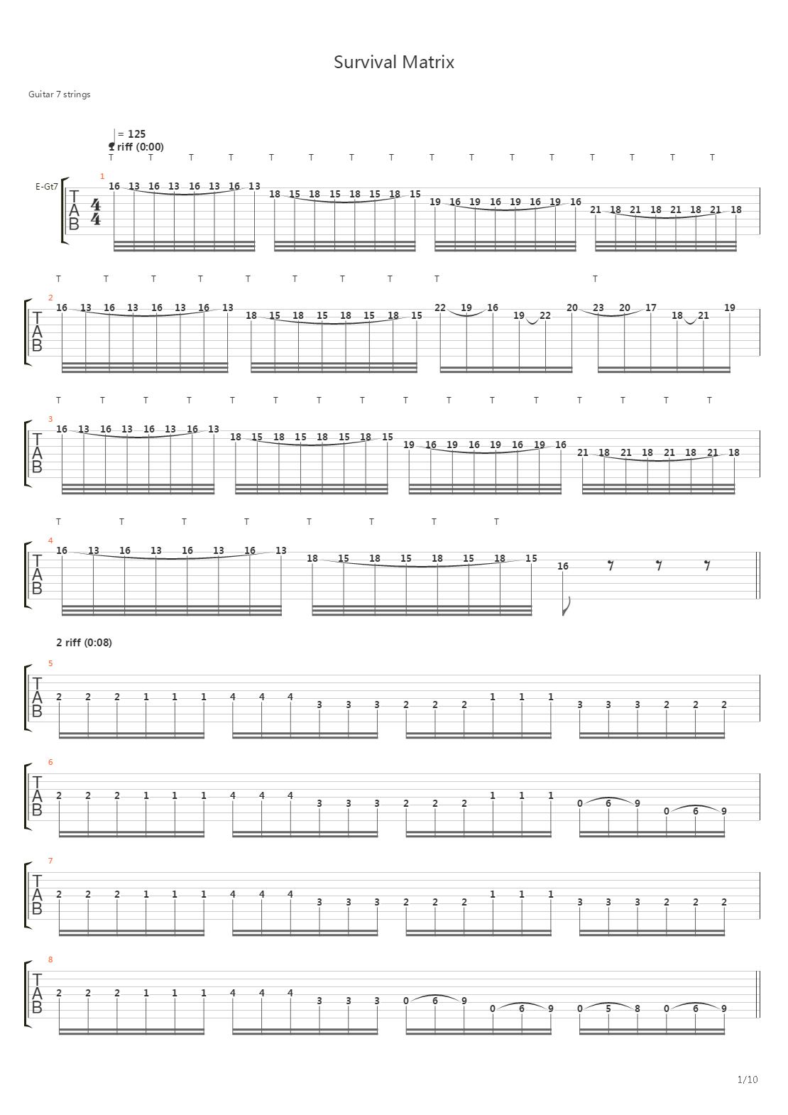 Survival Matrix吉他谱