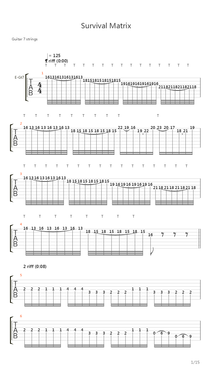 Survival Matrix吉他谱