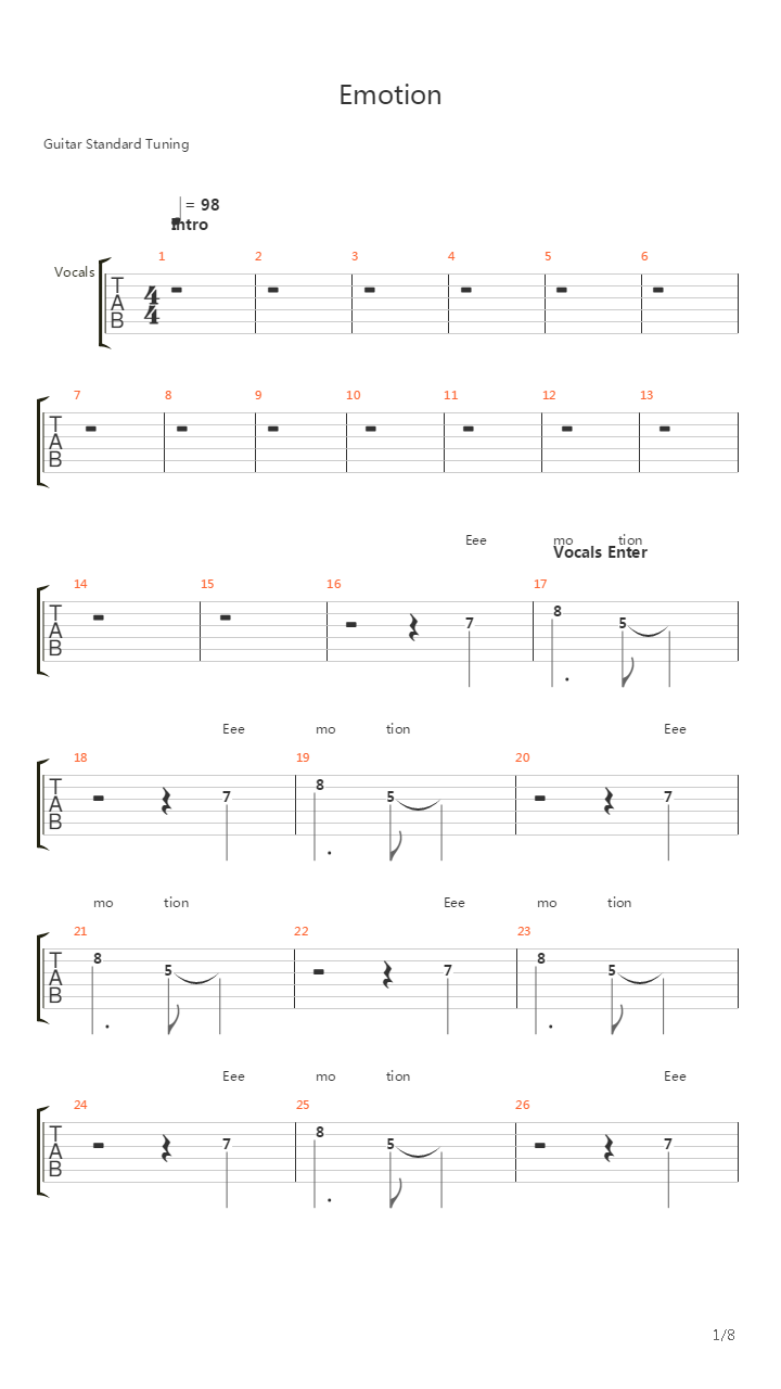 Emotion吉他谱
