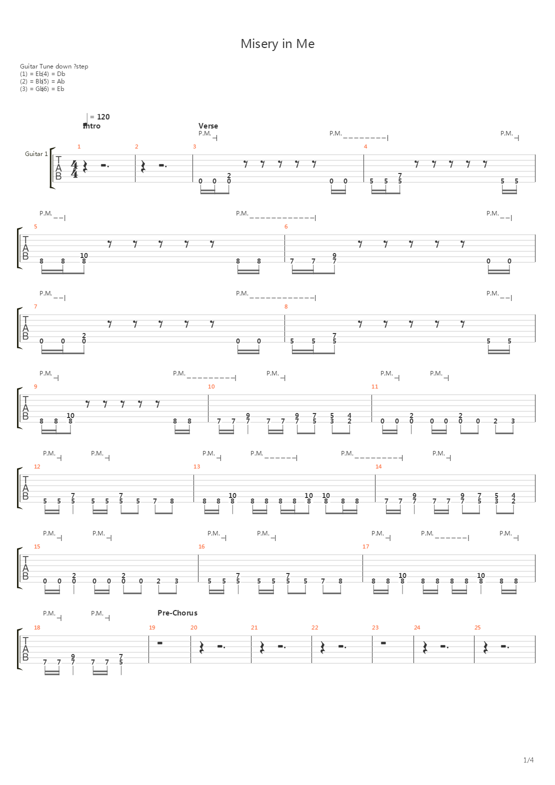 Misery In Me吉他谱