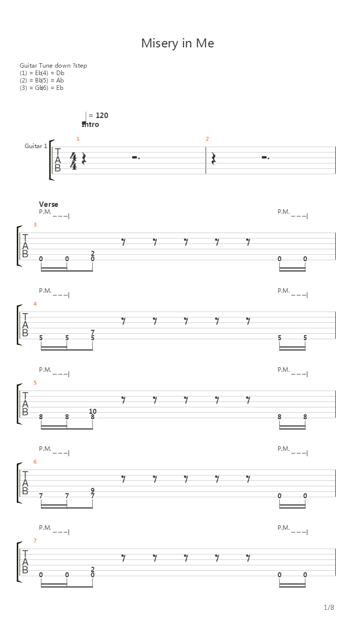 Misery In Me吉他谱