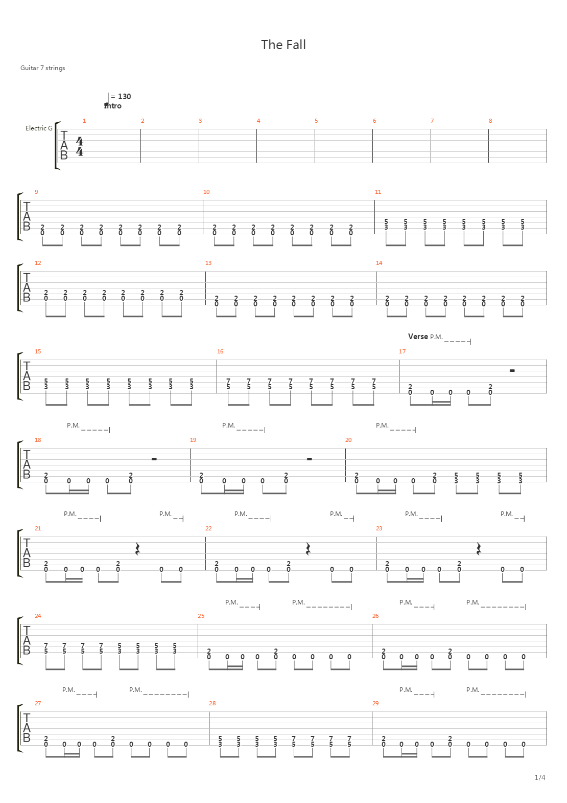 The Fall吉他谱