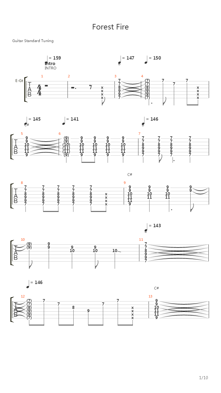 Forest Fire吉他谱