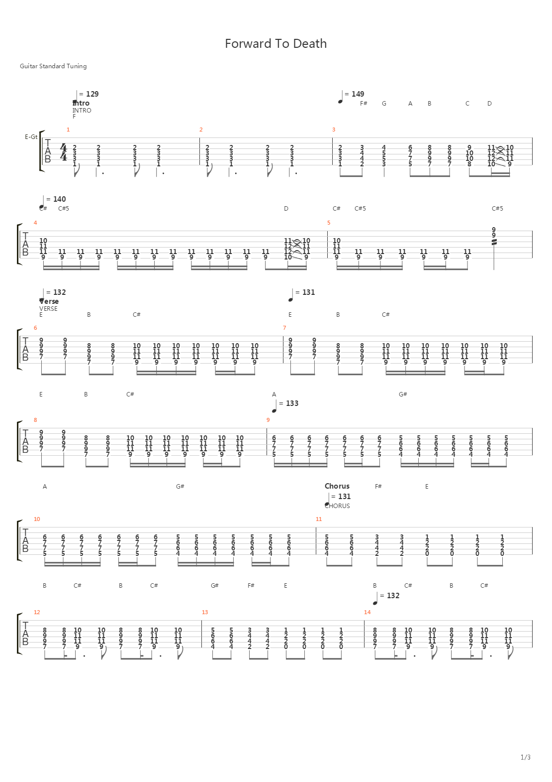 Forward To Death吉他谱