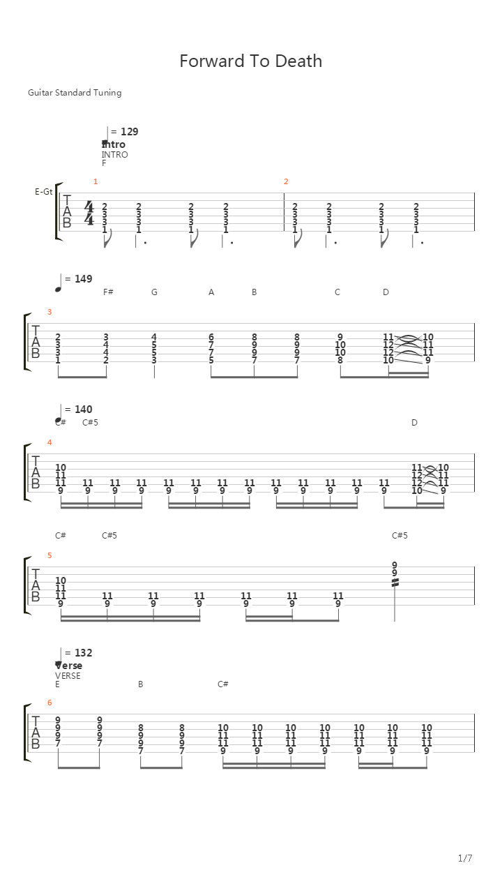 Forward To Death吉他谱