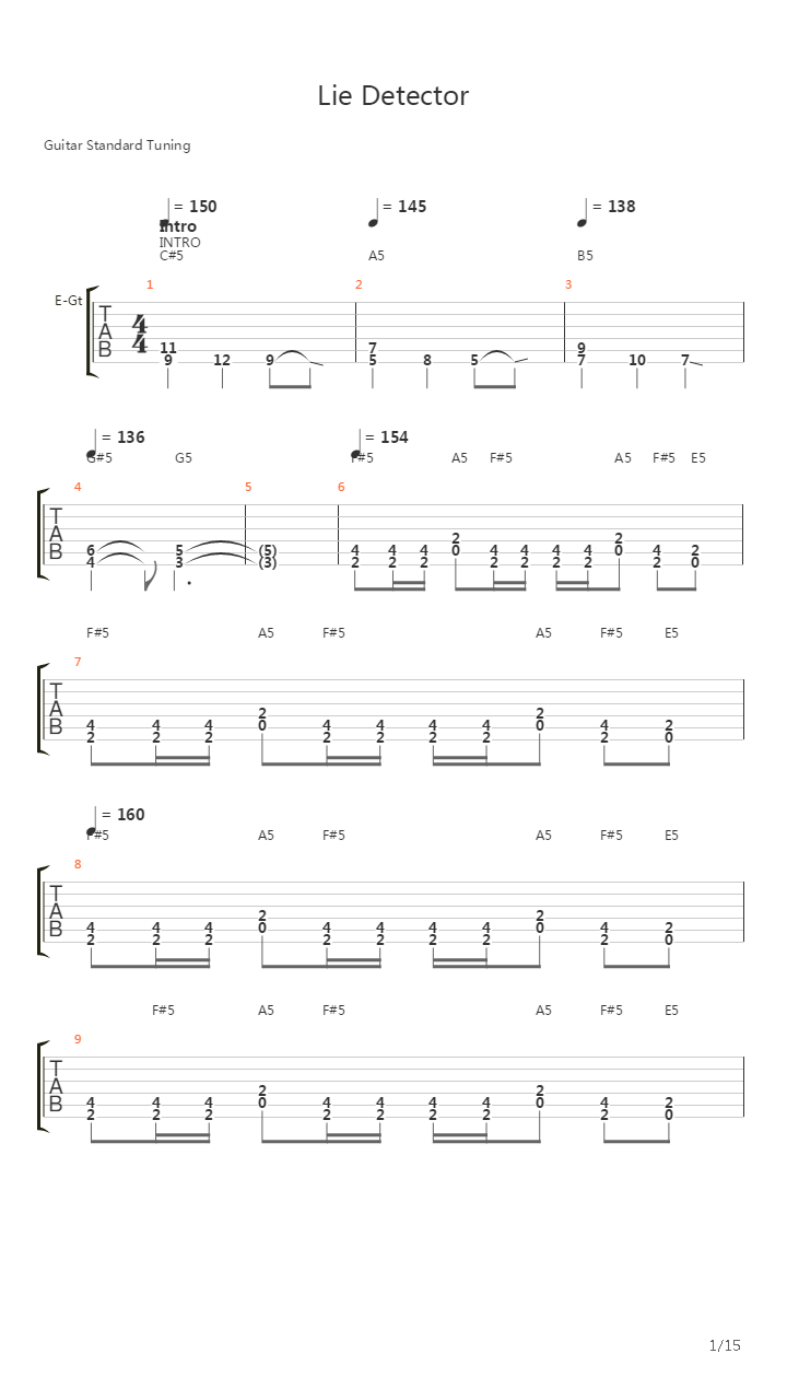 Lie Detector吉他谱