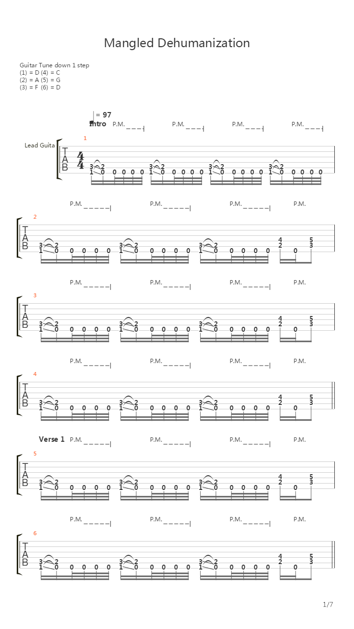 Mangled Dehumanization吉他谱