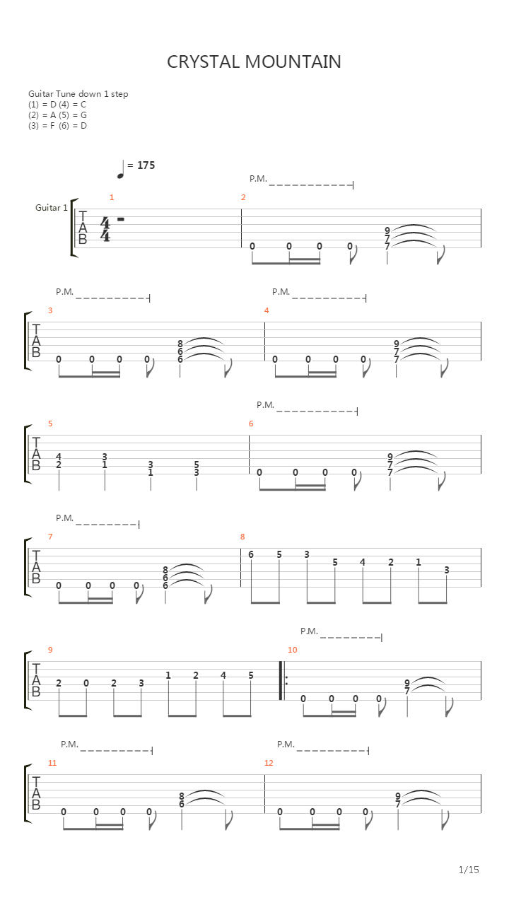 Crystal Mountain吉他谱