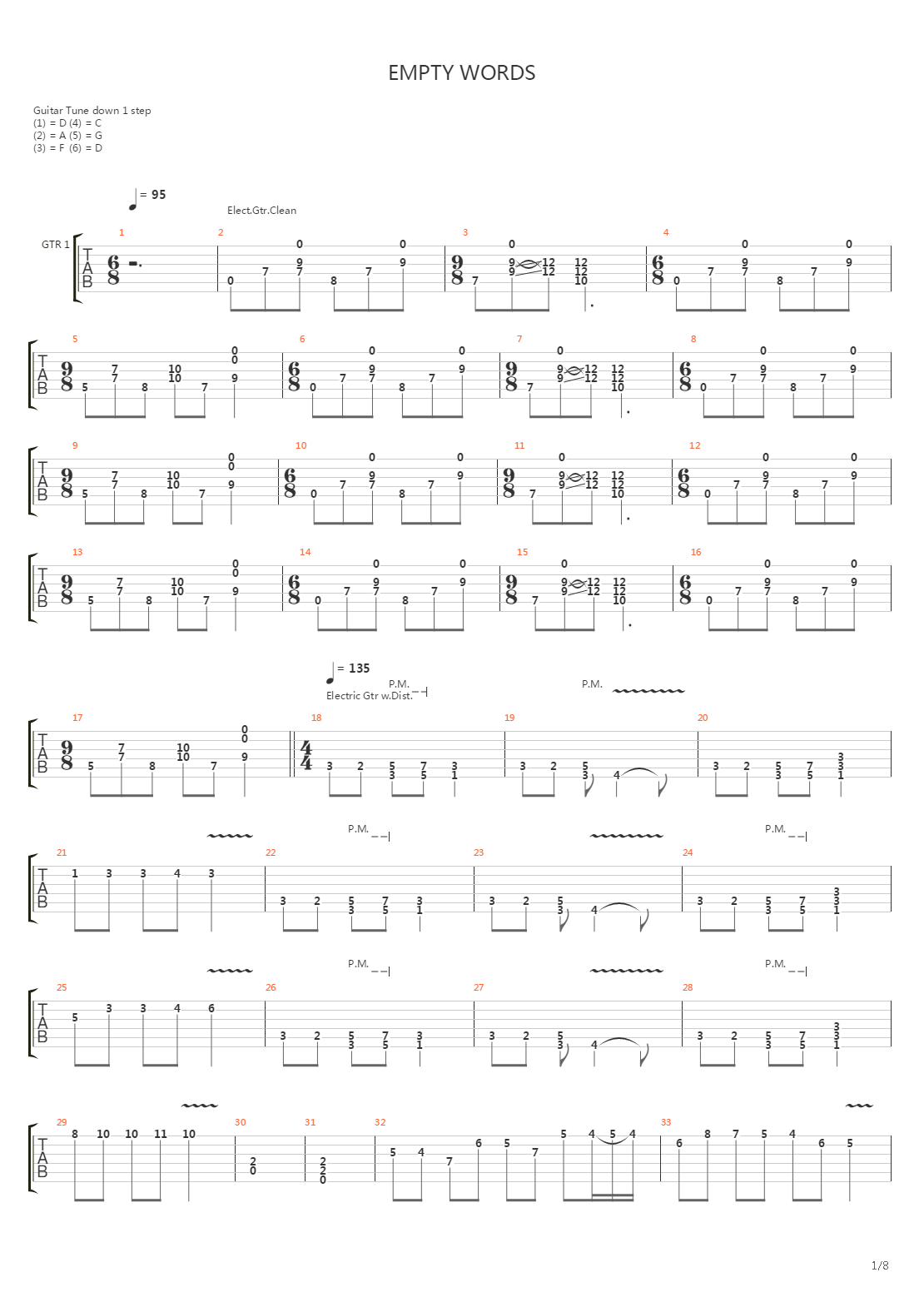 Empty Words吉他谱