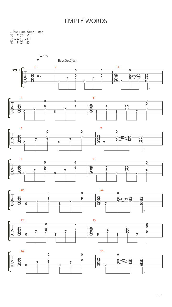 Empty Words吉他谱