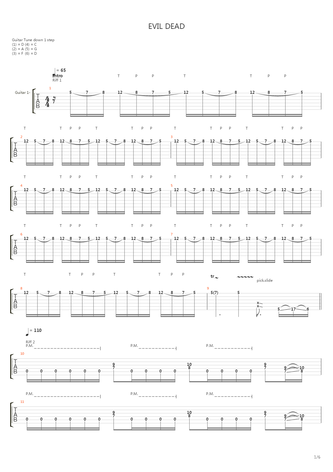 Evil Dead吉他谱