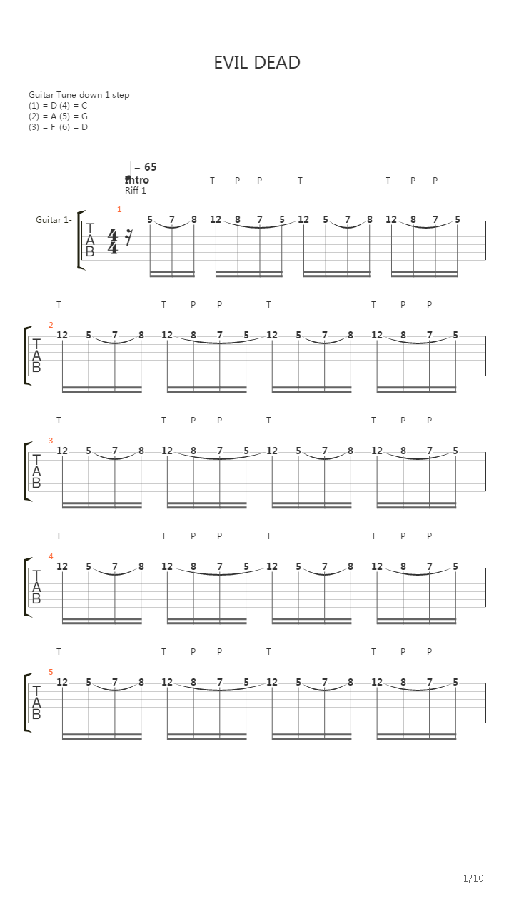 Evil Dead吉他谱
