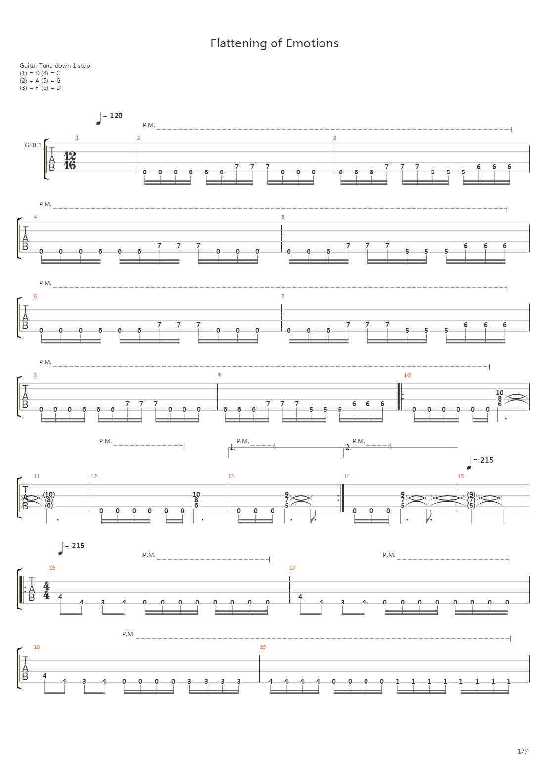 Flattening Of Emotions吉他谱