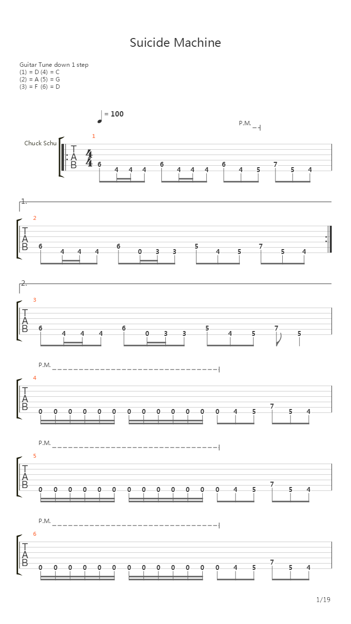 Suicide Machine吉他谱