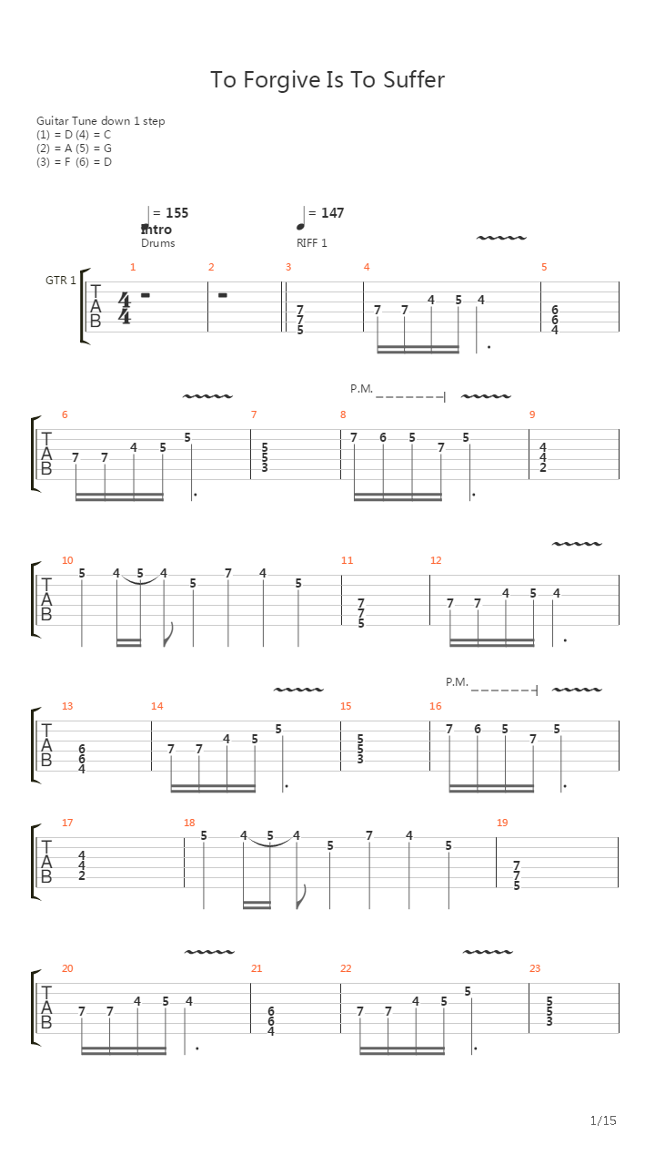 To Forgive Is To Suffer吉他谱